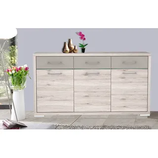 Sideboard Kommode Anrichte 172cm Sandeiche Cacoa Basalt - Creme