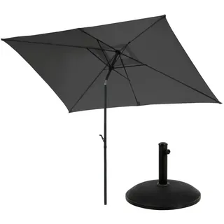 Svita Sonnenschirm Set mit Ständer Dunkelgrau , Textil , Rechteckig , 200x300 cm , Sonnenschutz, Sonnenschirme