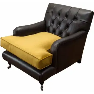 Sessel Couch Sofa Leder Braun Lounge Polster Sitzer Luxus Design Club - Braun