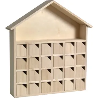 Artemio Adventskalender aus Holz – Kreative Gestaltung für die Vorweihnachtszeit - Beige