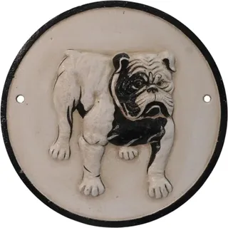 Wandschild Wandplakette Gusseisen Bulldog