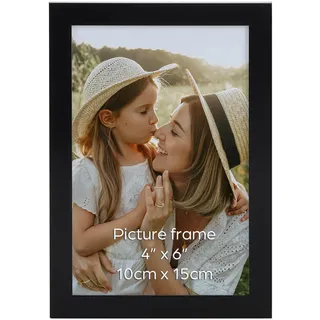 Ditwis Bilderrahmen 10x15 Schwarz, Fotorahmen für 15x10 cm Fotos und Bilder, Wand- und Tischaufstellung, Modern Rahmen für Wohn-, Schlaf- und Büroräume