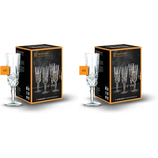 Nachtmann Champagner Gläser 4er Set, 150 ml, Noblesse, 104248, Sektgläser aus Kristallglas, spülmaschinenfest, Made in Germany (Packung mit 2)