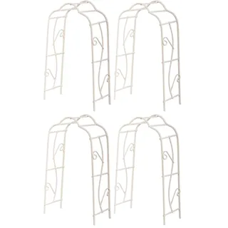 RAYHER Hobby Rayher Rankbogen, 8,2 x 4,1 x 15,5 cm, Eisendraht, weiß lackiert, Miniatur, Rosenbogen, Rankhilfe, Torbogen, Gartenbogen, Dekoration, 46062102 (Packung mit 4)