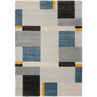 Novel Läufer , Blau, Gelb, Grau , Textil , Graphik , rechteckig , 80x200 cm , in verschiedenen Größen erhältlich , Teppiche und Böden, Teppiche, Teppichläufer, Läufer