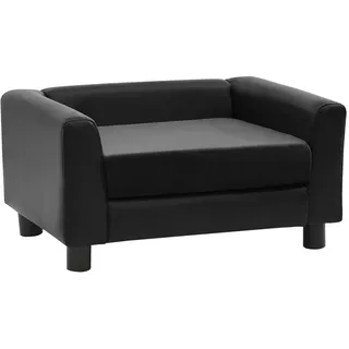 vidaXL Hundesofa Schwarz 60x43x30 cm Plüsch und Kunstleder - Schwarz