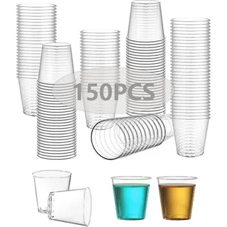 Schnapsgläser Plastik 30ml 150 Stück Transparent Partybecher Shotgläser