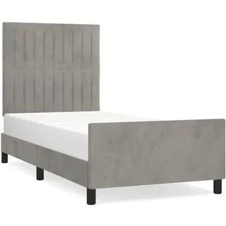 vidaXL Bettgestell ohne Matratze Hellgrau 80x200 cm Samt - Grau