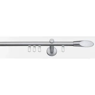 Gardinenstange INDEKO "Marbella" Gr. 1, silber (edelstahlfarben, silberfarben), L:120cm Ø:16mm, Aluminium, Gardinenstangen, Gardinenstange, Innenlauf Komplett-Set inkl. Gleitern und Montagematerial