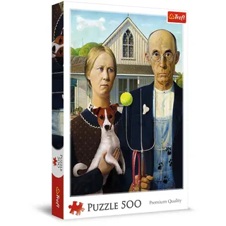 Trefl Puzzle Americká gotika: Psí edice 500 dílků