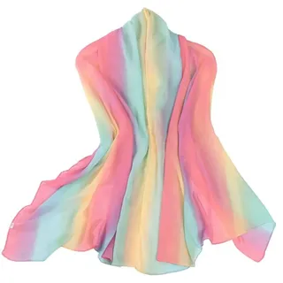 Anevous Seidenschals für Damen,Chiffon Schals,Lang Bunt Seidentuch,Regenbogen Tuch,Weich Sommerschal,Dünne Schalcape,Modischer Bandana,Kopftuch Elegante,Stola,Geschenk für Frauen