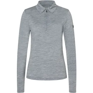 super.natural Zip Polo LS Grau XS