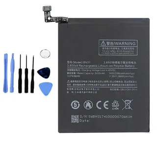 Ellenne Akku kompatibel mit XIAOMI BN31 für REDMI Note 5A - Mi 5X - A5 - AD Hohe Kapazität 3080MAH mit Montageset