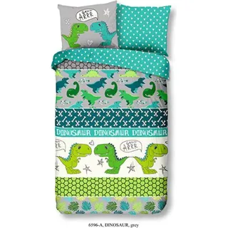 Good Morning Kinder-Bettwäsche-Set Dinosaur 140 x 200/220 cm - Grün