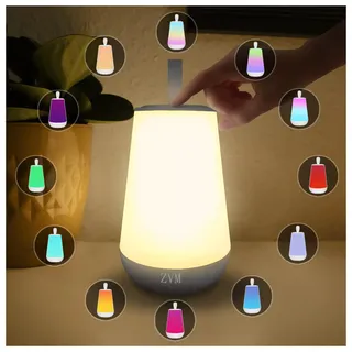 Akku Outdoor Lampe Tragbare mit Touch-Funktion, 2400mAh, RGB Tischleuchte, LED Nachttischlampe mit dem Warmweißmodus+RGB-Modus, IP55, LED Dimmbare Nachtlicht für Tisch Bar Terrasse Camping Dekoration