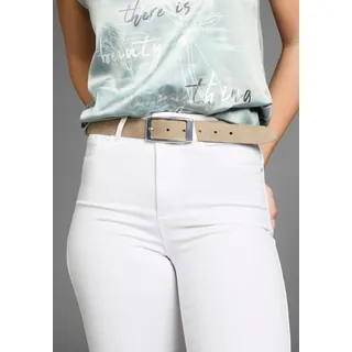 Ledergürtel LAURA SCOTT, Damen, Gr. 115, grau (taupe), Rindsleder, unifarben, Gürtel Ledergürtel, für Damen im zeitlos edlem Design aus Velour-Leder - NEW