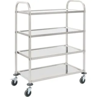 4-Stufiger Servierwagen 107 x 55 x 125 cm Edelstahl - Silber