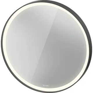 Duravit L-Cube Spiegel mit integrierter Beleuchtung, rund, LED 18W, 700x700x67mm, Graphit Aluminium Matt, LC7375049490000, Ausführung: ohne Spiegelheizung