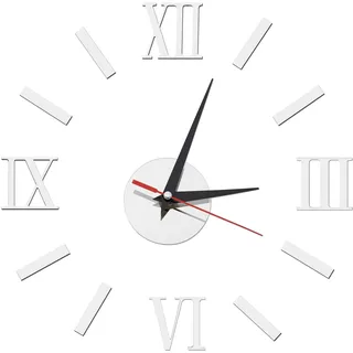 OTOTEC Moderne 3D Wanduhr 0,00 cm 3D-Wanduhr silber