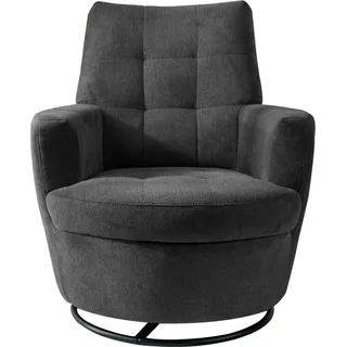 Alina Drehsessel Yuri Polyester 80 x 93 x 92 cm Grau mit Hocker