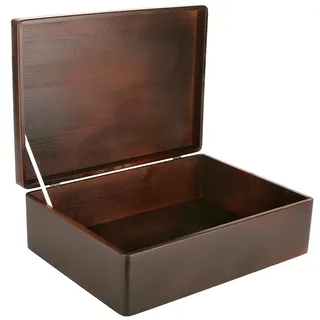 Creative Deco XL Braun Große Holzkiste mit Deckel | 40x30x14 cm (+/- 1cm) | Erinnerungsbox Baby Holzbox mit Deckel Lackiert Kasten | Für Dokumente, Spielzeuge, Ostern | ROH & UNGESCHLIFFEN