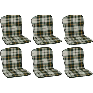 Beo Sitzauflage Niedriglehner Mono 6er-Set Grün kariert