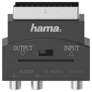 Hama Video-Adapter, S-VHS-Kupplung/3 Cinch-Kupplungen - Cinch AV Adapter [1x S-Video-Buchse - 3x Cinch-Kupplung] Schwarz