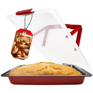 Backblech mit Deckel und Griff, 17,2 x 12-Zoll-Backform mit Deckel, Kuchen Träger zum Backen, Braten, Transport Kuchen, Brownies, Töpfe, Antihaft-Lasagneform