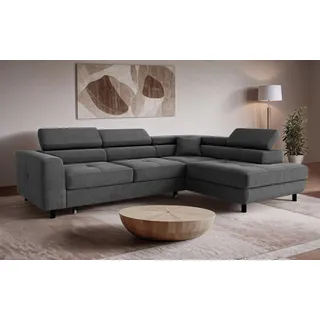 OTTO home Eckcouch Polyester mit Bettfunktion 2-Sitzer Schwarz