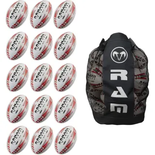 15x Club Training Rugby Ball Bundle inklusive - 3D-Grip - Größe 5