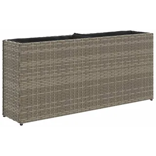 Hochbeet mit 2 Fächern Grau 90x20x40 cm Poly Rattan - Grau