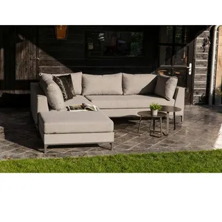 Livetastic Loungegarnitur , Taupe , Metall, Textil , Ottomane links, L-Form, einzeln stellbar , 262x246 cm , Gartenmöbel, Loungemöbel, Loungegarnituren