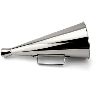 NKlaus Megaphone maritim Messing massiv silber 36cm lang Sprachrohr antik Stil Nebelhorn 11802