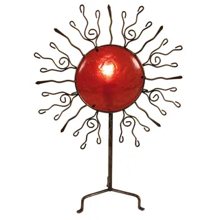 Näve Leuchten Deko-Tischleuchte "Orient" Deko-Tischleuchte "Orient" Tischleuchten - Deko-Tischleuchte "Orient", Tischlampe im Landhaus Stil, aus Metall und Kunststoff in rot, 50 cm hoch, Ø 37 cm, E14-Fassung - Rot