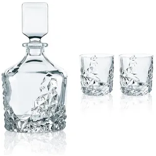Nachtmann 3-teiliges Whiskyset, Whiskydekanter + Whiskygläser, 750/365 ml, Sculpture, 101984, Kristall Klar