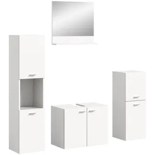 xonox.home Badkombination 137 cm x 186 cm x 33 cm Weiß 4-tlg.