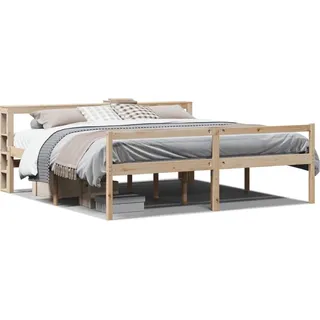 vidaXL Seniorenbett mit Kopfteil 200x200 cm Massivholz Kiefer - Braun