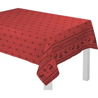 Wirth Tischdecke "ROMO", rot, goldfarben