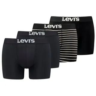 Levi's Levi's® Boxershorts »Boxershort MEN SOLID BASIC BOXER & VINTAGE STRIPE 4P 4er Pack«, schwarz