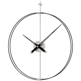 Wanduhr modern 60 x 70 x 4 cm - AMS Modell: 9656 - Schwarz, Silber