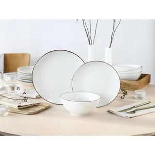 Teller-Set CREATABLE "Vintage, Teller Set 12-tlg.", weiß, 12, Porzellan, Geschirr-Sets, Teller-Set, Naturverbundenes Design, Handgemalt