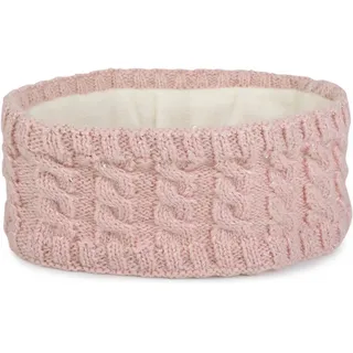 Stylebreaker Strick Stirnband Zopfmuster Pailletten rosa