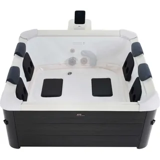 MSpa PureHaven aufblasbarer Whirlpool 160x160x65cm für 6 Personen 120 Massagedüsen LEDs Heizung App-Steuerung Desinfektion selbreinigend Braun - Braun