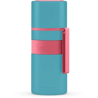 boddels Thermoskanne mit Becher 350ml - Isolierflasche aus Edelstahl, auslaufsicher, Vakuum-isoliert, doppelwandig, Thermosflasche mit Becher, BPA-frei, hält 12h warm, 360° Verschluss, Trageschlaufe