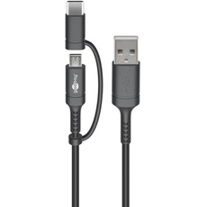 Pro Charging and synchronisation combination cable (with USB A to Micro-USB & USB-C)