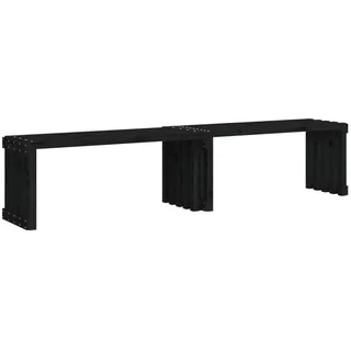 vidaXL Gartenbank Ausziehbar Schwarz 212,5x40,5x45cm Massivholz Kiefer