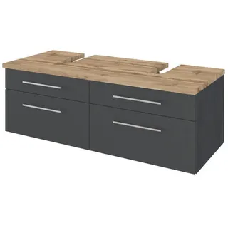 Held MÖBEL Waschtischunterschrank »Davos«, BxHxT: 120 x 41 x 47 cm - grau