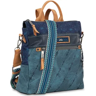 Lois - Cityrucksack Damen Klein Elegant Rucksack Damen Schwarz Alltag Modern, Kleiner Rucksack Damen für Büro Reise City Kollektion., Blau