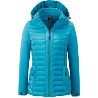 Steppjacke DEPROC ACTIVE "GILMOUR AIMEE Women", Damen, Gr. 36 (S), blau (hellblau), 100% Polyester, figurbetont, mit innenliegendem Gummizug, Jacken Steppjacke, auch in Großen Größen erhältlich