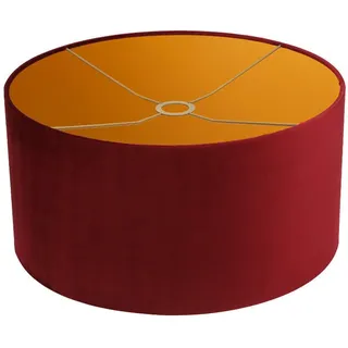 Leuchtenschirm , Rot , Metall, Textil , zylindrisch , E27 , 25 cm , Lampen & Leuchten, Leuchtenserien